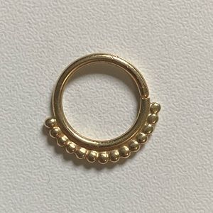 BVLA solid 14k yellow gold beaded seam ring